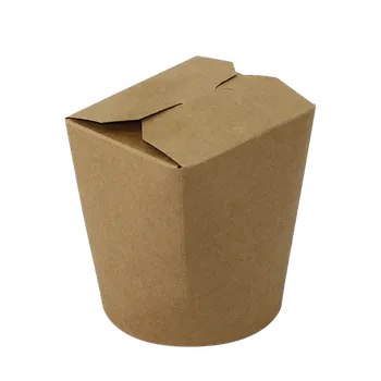 Jednorázové nádobí EcoPack Papírový box EKO na nudle 750 ml kulaté dno kraft ba1/50 ks