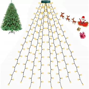 Vánoční dekorace 2M 280 LED Světýlka na vánoční stromeček BÍLÁ TEPLÁ VENKOVNÍ/VNITŘNÍ