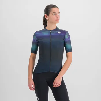 cyklistický dres SPORTFUL Cyklistický dres s krátkým rukávem - FLOW SUPERGIARA W - modrá/černá 2XL