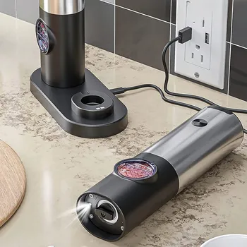 Kuchyňský mlýnek ELEKTRICKÝ MLÝNEK NA PEPŘ A SŮL S LED A USB, 25W