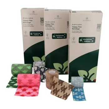 Happy Flex kohezivní obinadlo/bandáž, coban, vánoční edice 10 cm x 4.5 m, 10 kusů