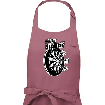 Kuchyňská zástěra Nejlepší šipkař - Pánská zástěra na vaření - Univerzální velikost ( Starorůžová )