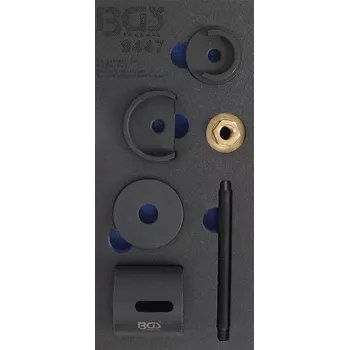 Nářaďový modul 1/3 - BGS109447 Nářadí pro výměnu hydraulických ložisek (BGS109447) (Nářaďový modul 1/3 BGS109447 obsahuje specializované nástroje pro výměnu hydraulických ložisek, které umožňují přesnou a efektivní práci při opravách automobilů. Sada je k