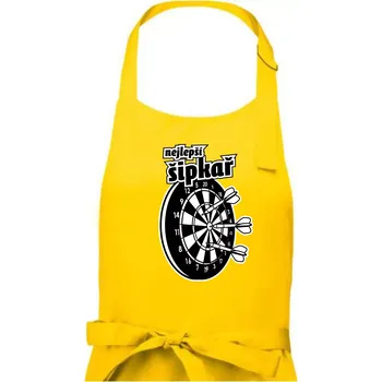 Kuchyňská zástěra Nejlepší šipkař - Pánská zástěra na vaření - Univerzální velikost ( Žlutá )