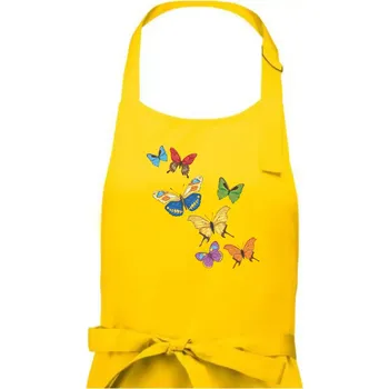 Kuchyňská zástěra Barevní motýli - Pánská zástěra na vaření - Univerzální velikost ( Žlutá )