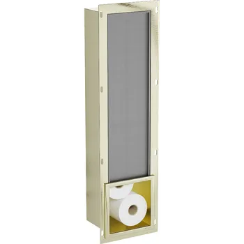 Mexen X-Wall-B zásobník na toaletní papír, kartáčované zlato - 1955 Držák na toaletní papír