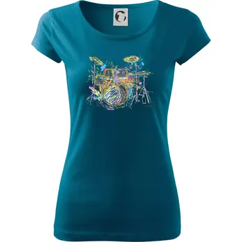 Dámské oblečení Bicí barevné splash - Dámské triko Pure - M ( Petrolejová )