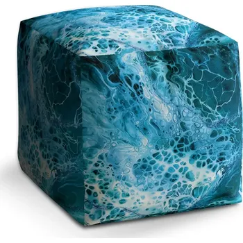 Taburet Sablio Taburet Cube Magická modrá: 40x40x40 cm