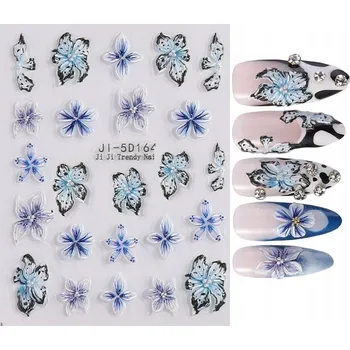 samolepka 5D Samolepky na nehty – Květinové ozdoby S154