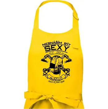 Kuchyňská zástěra Nesnáším být sexy - svářeč - Pánská zástěra na vaření - Univerzální velikost ( Žlutá )