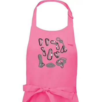 Kuchyňská zástěra Horolezecké karabiny - Pánská zástěra na vaření - Univerzální velikost ( Růžová )