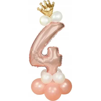 Balónek Sada ROSE GOLD pro 4. narozeniny RŮŽOVÉ ZLATO balónky