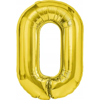 Balónek Fóliový balónek číslice 0, 40 cm, zlatý