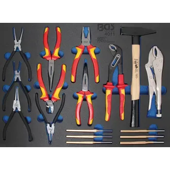 Dílenský montážní vozík. BGS104060. 7 zásuvek s vybavením 243 dílů (BGS104060) (vozík montážní pojízdný, 7 zásuvek, rozměry 680 × 458 × 1000 mm)