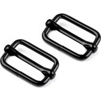 Posunovač na popruhy šíře 20 mm, střední, 2 černý lak