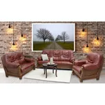 FALCO Luxusní rozkládací kožená sedací souprava Royal 3+2+1 z hovězí kůže