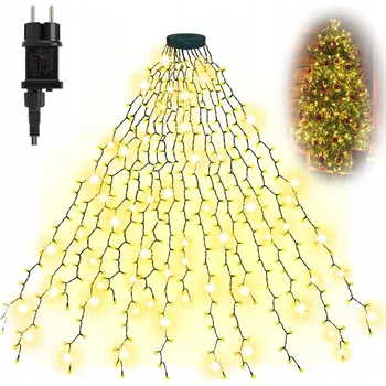 Vánoční dekorace VÁNOČNÍ OSVĚTLENÍ NA STROMEČEK 280 LED SVÁTEČNÍ VENKOVNÍ VNITŘNÍ TEPLÁ BÍLÁ 2MX8