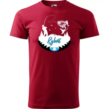 Sablio Tričko s potiskem Rybář 2 - červené L