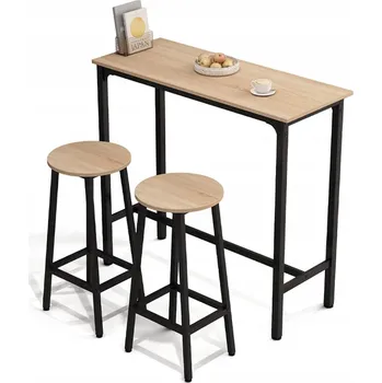 Jídelní set ZESTAW BAROWY STÓŁ KUCHENNY + 2 KRZESŁA HOKER MODERNÍ INDUSTRIÁLNÍ LOFT