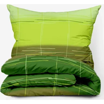 Povlečení Bavlněné povlečení Cákance zelené Zapínání: knoflík, Velikost polštáře: 50x70, Velikost přikrývky: 140x200