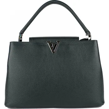 GIOSTRA Dámská kožená kabelka Paola Tmavě šedá