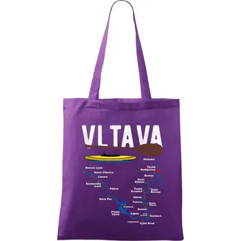 Mapa řeky Vltavy - Taška bavlněná - 42 x 38 cm ( Fialová )