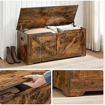 Truhla Goleto Rustikální úložná lavice Hnědá