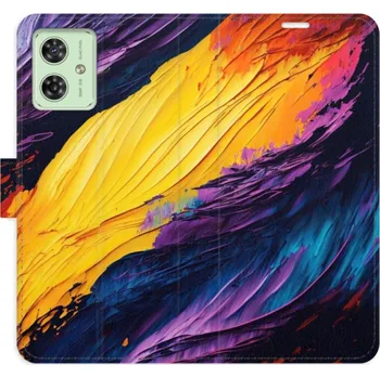 Pouzdro na mobilní telefon Flip pouzdro iSaprio na mobil Motorola Moto G54 5G - Fire Paint s kapsičkami na karty (Knížkové flipové pouzdro iSaprio pro mobil Motorola Moto G54 5G - Fire Paint - elegantní obal s kapsami, stojánkem a magnetickým zavíráním)
