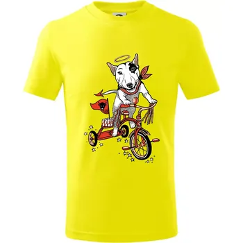 Bull terier anděl (Pecka design) - Tričko dětské bavlněné - 98 cm / 2 roky ( Citrónová )