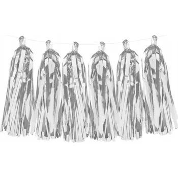 GIRLANDA STŘÍBRNÉ TŘÁSNĚ BANNER DEKORACE ZÁVĚSNÁ NAROZENINY SILVESTR