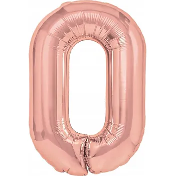 Balónek Fóliový balónek číslice 0, růžově zlatý, k narozeninám