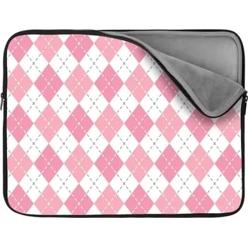 pouzdro na notebook Sablio Obal na notebook Růžové a bílé kosočtverečky - 17"