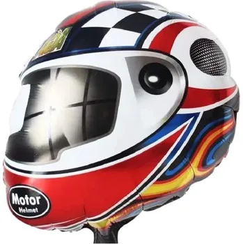 Party dekorace FÓLIOVÝ BALÓNEK K NAROZENINÁM - MOTORKÁŘSKÁ PŘILBA - VELKÝ - NA HELIUM - DEKORACE NA OSLAVU