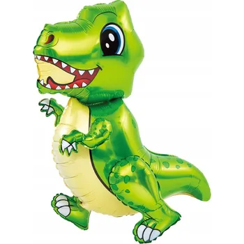 Balónek Fóliový balónek Tyranosaurus 3D ZELENÝ dinosaurus 92 cm
