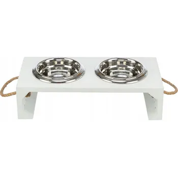 Miska pro psa Sada dvou kovových misek Trixie bílá 0,9 l