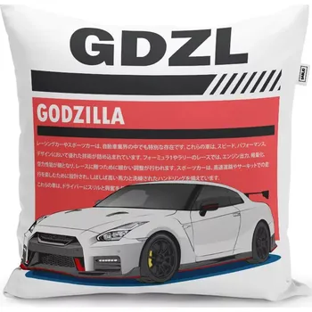 Polštář Sablio Polštář Nissan GTR 35 Godzilla - 40x40 cm