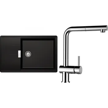 Granitový dřez Set Schock S14-9 (dřez Tia D-100LS Magma + baterie Epos.120 Chrom)