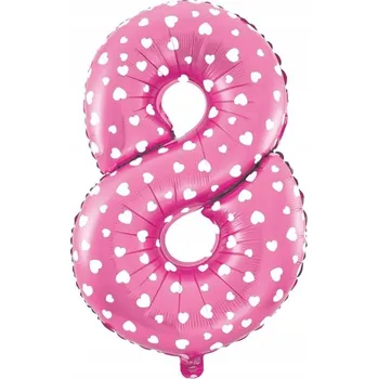 Balónek Fóliový balónek Růžová číslice 8 k narozeninám 18''