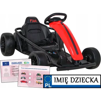 Dětské elektrovozidlo MOTOKÁRA NA AKUMULÁTOR pro děti FX1 DRIFT MASTER, tabulka se jménem + ŘIDIČÁK