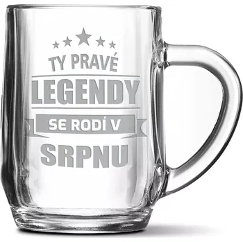Sklenice Sablio Půllitr Ty pravé legendy se rodí v srpnu: 0,5