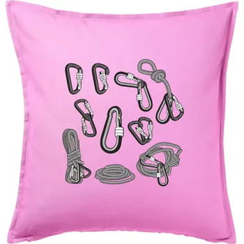 Polštář Horolezecké karabiny - Polštář 50x50 - 50x50 - Pouze potah ( Růžová )