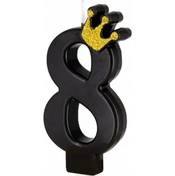 Dortová svíčka Svíčka na narozeninový na dort Číslice 8 ZLATÁ KORUNA Dekorace