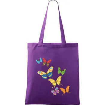 Barevní motýli - Taška bavlněná - 42 x 38 cm ( Fialová )