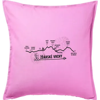 Polštář Profil Žďárské vrchy - Polštář 50x50 - 50x50 - Pouze potah ( Růžová )