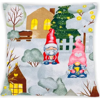 Povlak na dekorativní polštářek Vánoční povlak na polštář na polštář 40x40 svátky dárek dekorativní město