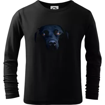 Chlapecké tričko Černý Labrador fotka - Triko dětské Long Sleeve - 122 cm/6 let ( Černá )
