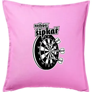 Polštář Nejlepší šipkař - Polštář 50x50 - 50x50 - Pouze potah ( Růžová )