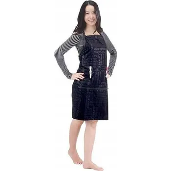 Kuchyňská zástěra Kadeřnická zástěra s potiskem písmen, černá