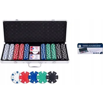 Karetní hra Pokerový set 500 žetonů Dice karty kostky NEJLEPŠÍ HERNÍ SET