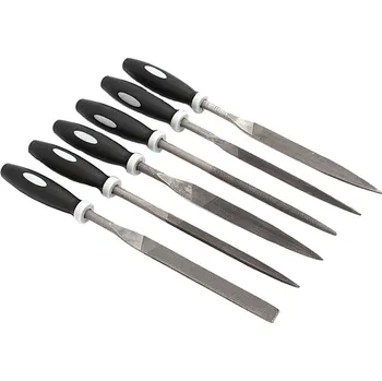 Sada nářadí Sada ihlových pilníkov 5 x 180 mm s rukoväťou, 6-dielna sada, XL-TOOLS